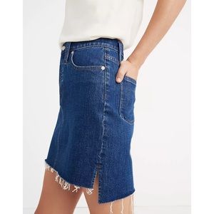 Madewell Stretch Denim Straight Mini Skirt: Step-Hem Edition - Size 28